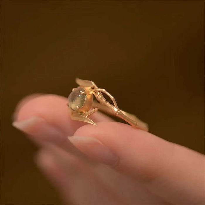 Wholesale Niche Fashion Light Luxury Gold Open End Ring