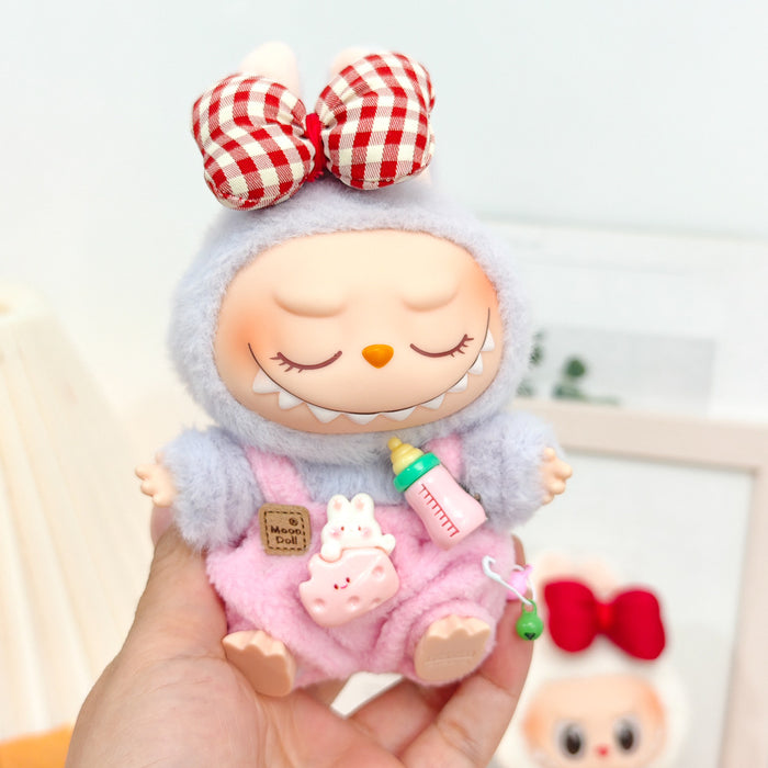 Wholesale Sitting 15cm Party Clothes Mini Doll Clothes Sweet Pink Strap Pants