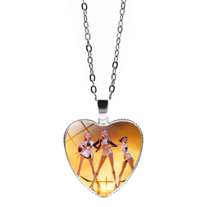 Wholesale Anime Cartoon Heart Peach Pendant Sweater Chain Necklace Accessory