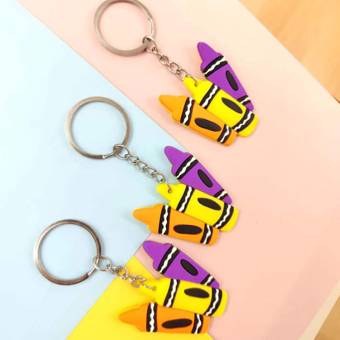 Wholesale 20PCS Cartoon Pencil PVC Soft Rubber Keychain JDC-KC-ZJ002