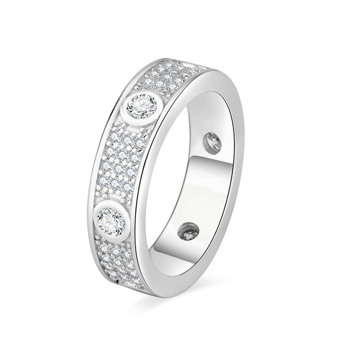 Wholesale Starry Sky Ring Pure Silver Moissanite European and American Classic