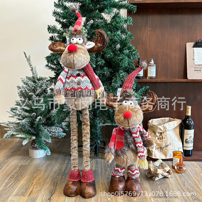 Wholesale Retractable Elk Plush Ornaments Decorations Christmas Deer Window Scene Layout Home Decoration