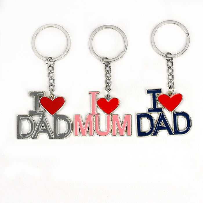 Wholesale Metal I LOVE MUM English Letter Keychain JDC-KC-Aohong011