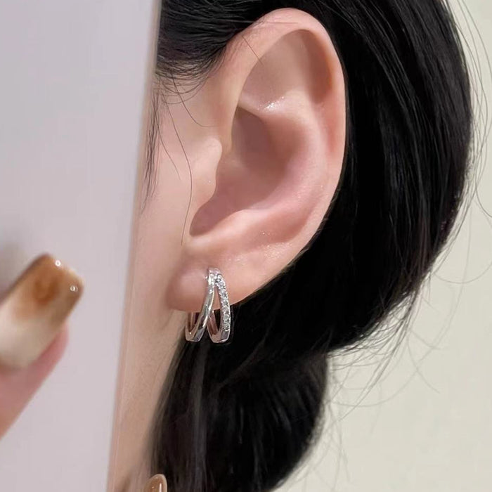 Wholesale  silver Double-layer Ear Buckle