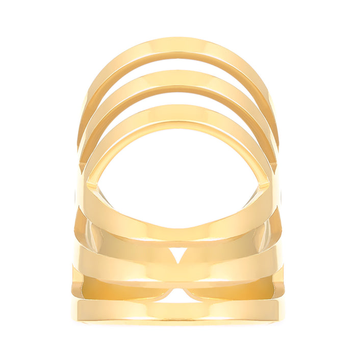 Wholesale Stainless steel ring hollow geometric oval opening ring versatile and simple ring