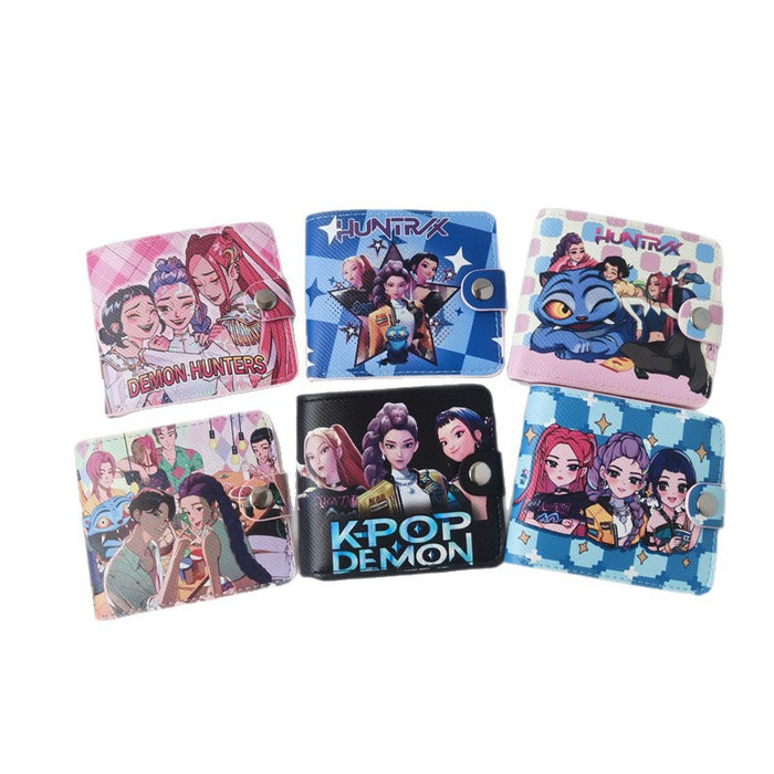 Wholesale K-POP Short PU Bi-fold Snap Wallet