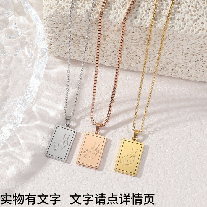 Wholesale New stainless steel necklace pendant with geometric simplicity and high-end feel. Titanium steel necklace does not fade. Jewelry