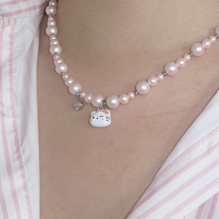 Wholesale Girly Heart Red Apple Design Necklace