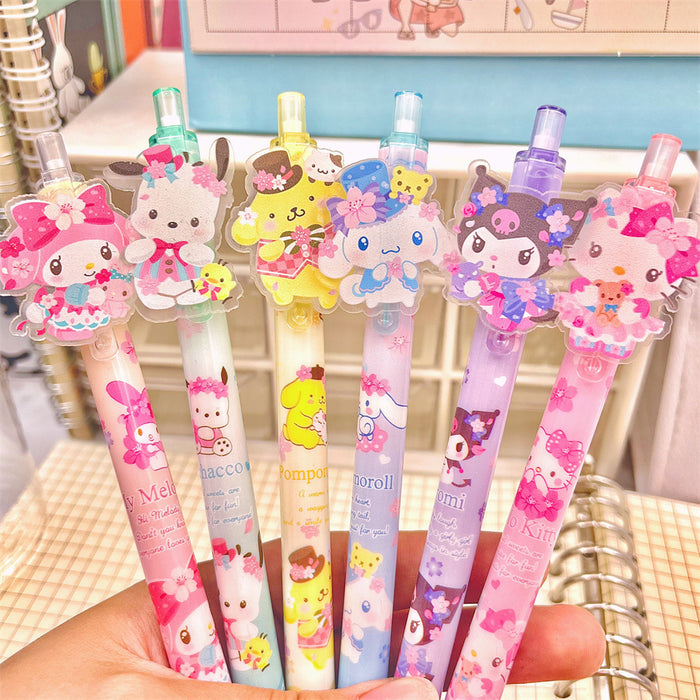 Wholesale 48pcs Press pen cartoon acrylic patch cute girl black stationery