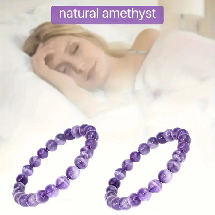Wholesale Natural Amethyst Handmade Elastic Bracelet
