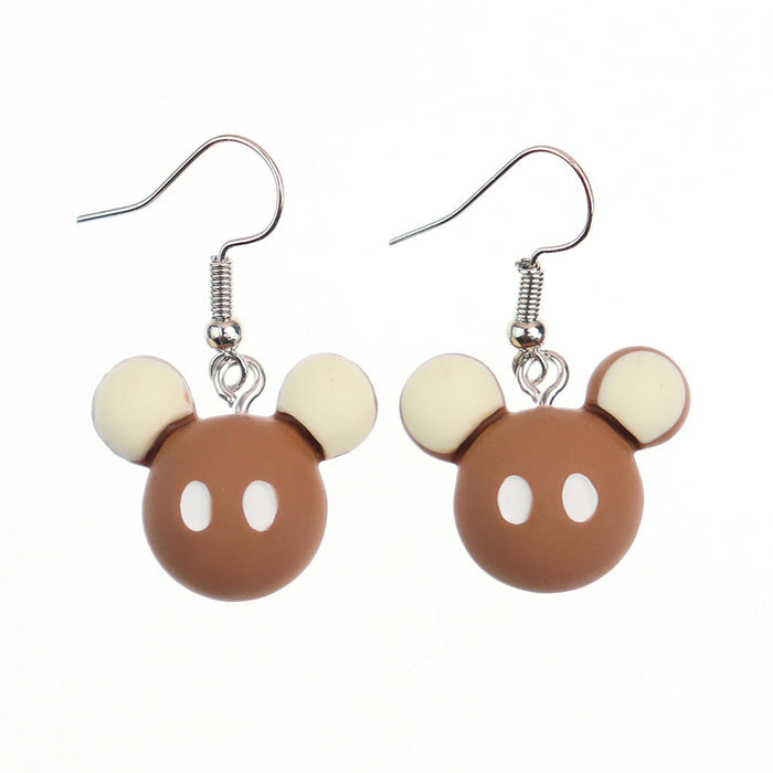 Wholesale Earrings Resin Fun Cute Cartoon Animal Cat Duck (S) JDC-ES-niqing015