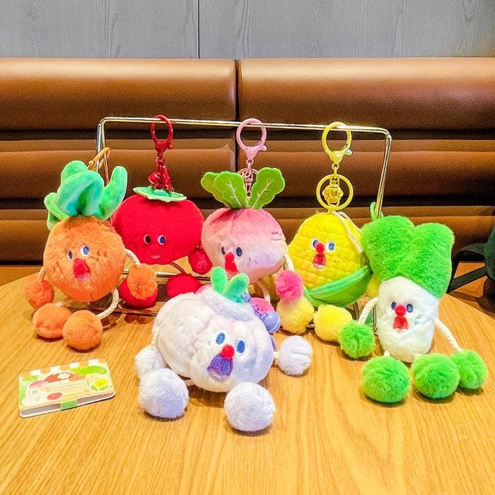 Wholesale Pull Scream Blue Flower Vegetable Plush Keychain