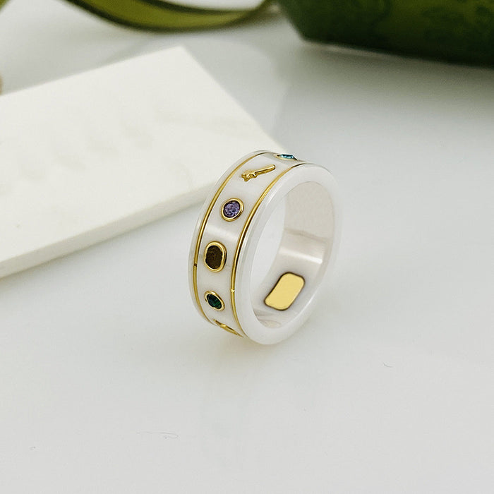 Wholesale Bee Planet Ceramic Ring JDC-RS-QingC003