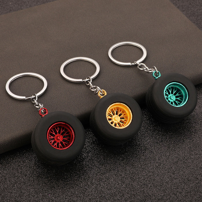 Wholesale  PVC soft rubber car tire keychain pendant silicone key chain