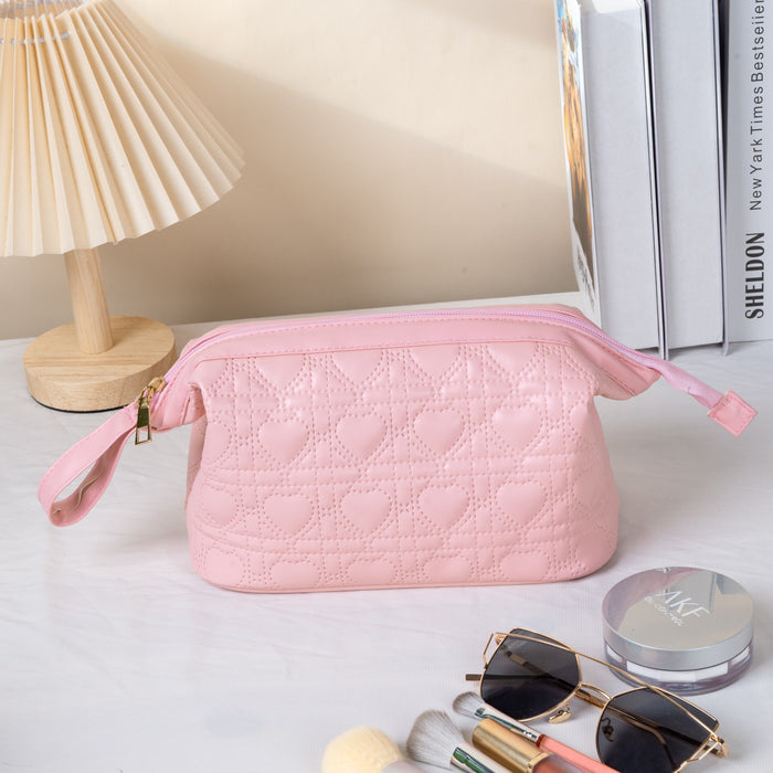 Wholesale Large Capacity PU Leather Cosmetic Bag With Partitioned Storage Customizable Logo White Ins Style Travel Toiletry Organizer Gift