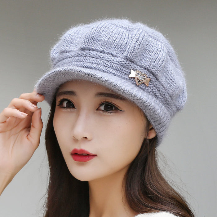 Wholesale Winter Hat Plush Thick Knitted Yarn Warm Beret Fashionhat JDC-FH-PX001