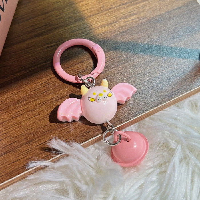 Wholesale  Elf Bell Keychain Pink Black Resin Cute Couple Gift Bag Charm