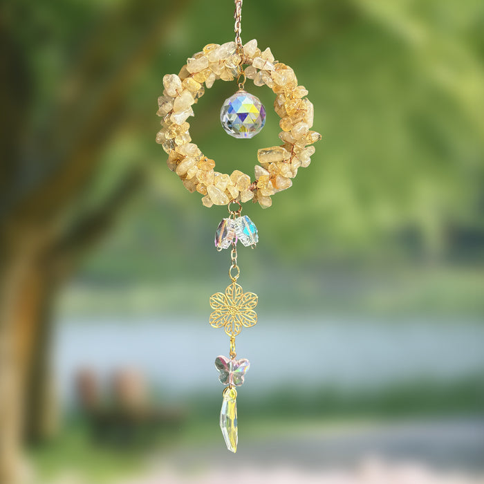 Wholesale Crystal Flower Car Hanging Ornament with Feathers Stylish Car Key Accessory MOQ≥2