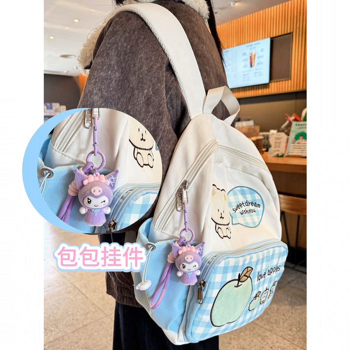 Wholesale Cartoon Plush Keychain Cute Devil Purple Bag Charm Car Key Accessory MOQ≥5