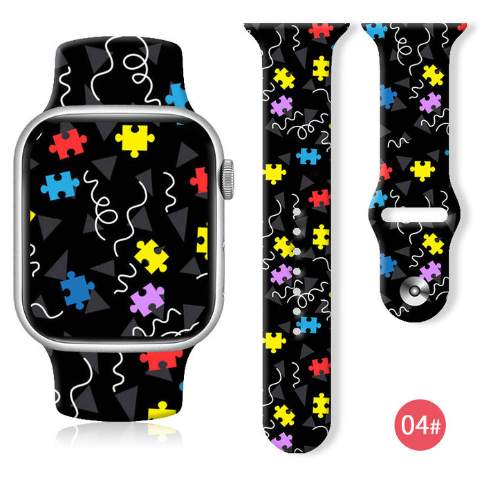 Wholesale Printed Silicone Watch Strap Wristband JDC-WD-NuoQi041