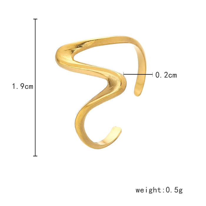 Wholesale Stainless steel adjustable ring with opening, simple and stylish irregular ring