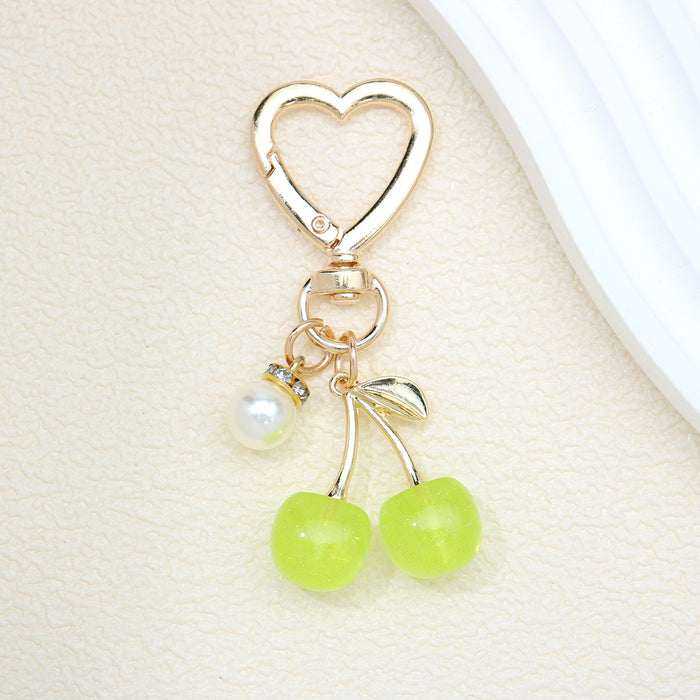 Wholesale Cute Fruit-Shaped Cherry Keychain Zinc Alloy Bag CharmTrendy Gift for Women MOQ≥2