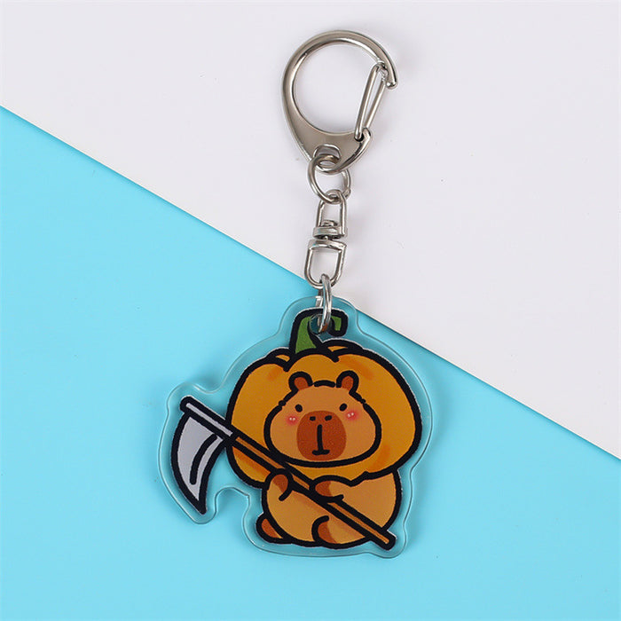Wholesale Acrylic  Pumpkin Ghost Keychain Cute Double-sided Pendant Fashion Accessory for Gift
