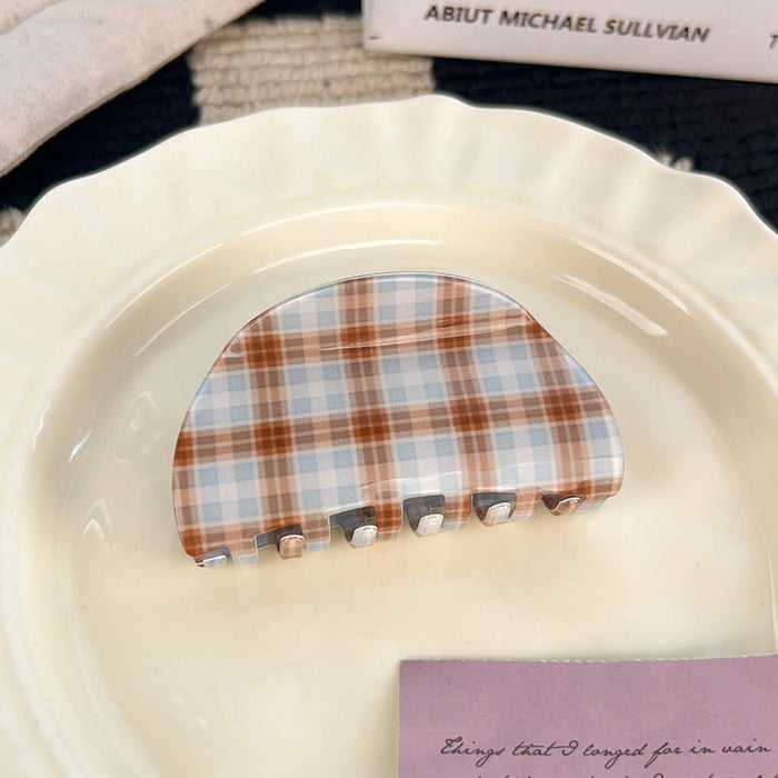 Wholesale PVC Plaid Claw Hair Clip - Retro Fashion Accessory