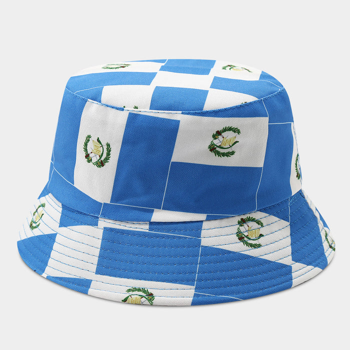 Wholesale Summer World Cup National Flags Pattern Double-Sided Bucket Fashionhat for Men and Women