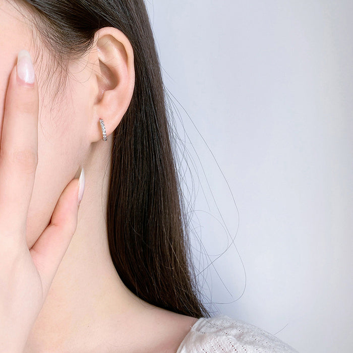 Wholesale S925 Sterling Silver Diamond Ear Ring Women  Ear Buckle Elegant Earrings Earrings