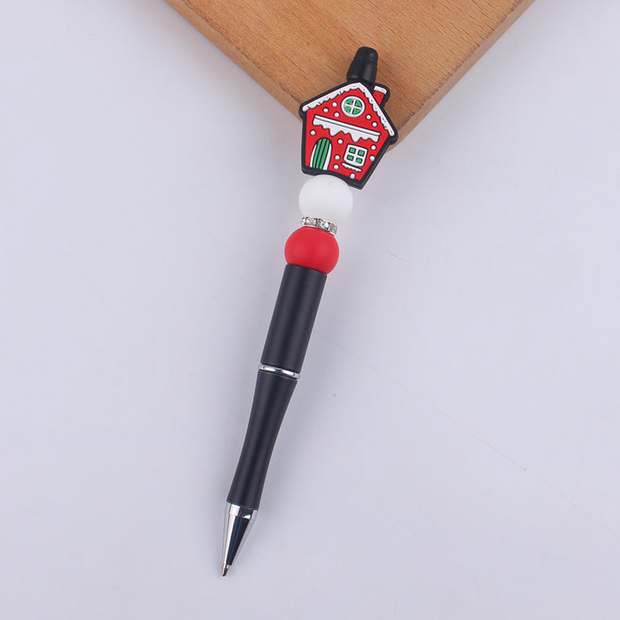 Wholesale Christmas Cartoon Silicone Beaded Pen (F) JDC-BP-GuangTian010