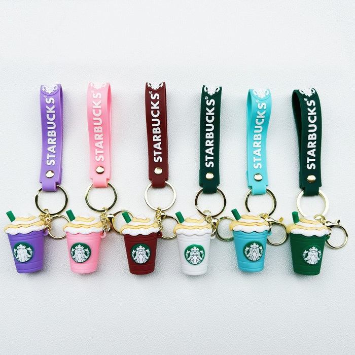 Wholesale Cartoon Cute Coffee Milk Tea Cup Keychain JDC-KC-WuYi002