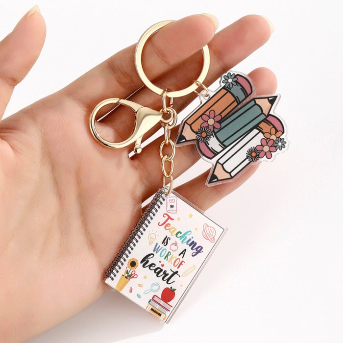 Wholesale Acrylic book pencil keychain