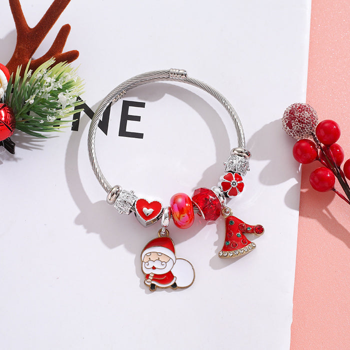 Wholesale Stainless Steel Christmas Charm Bracelet Women' s Fashion Accessory MOQ≥2