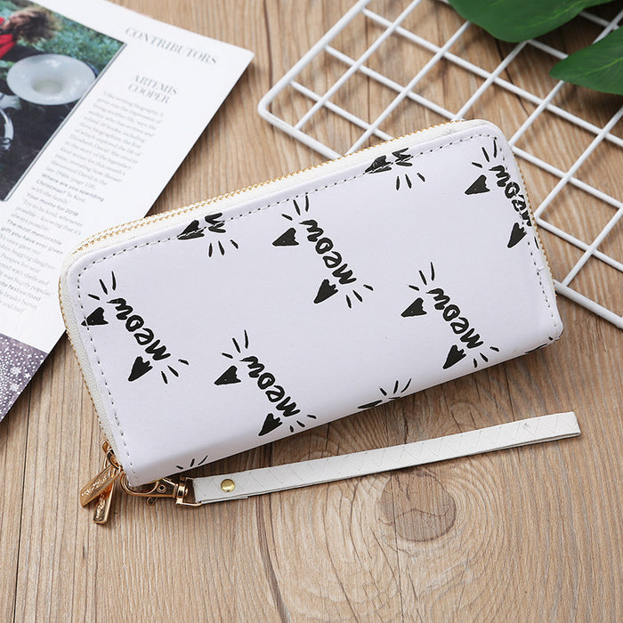 Wholesale Ladies Long Printed Double Zipper Wallet JDC-WT-MeiSQ004