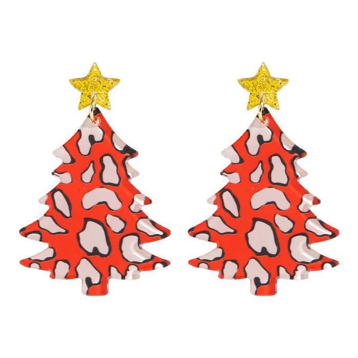 Wholesale  Christmas Tree Holiday Earrings Christmas Star Acrylic Sheet Earrings