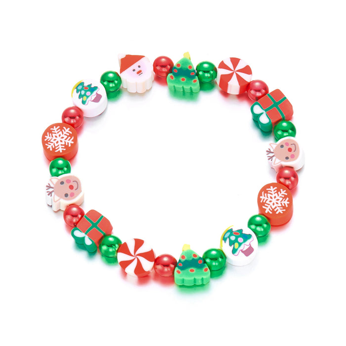 WholesaleNew Year Christmas bracelets fashionable versatile Christmas polymer clay  snowman bracelet spot