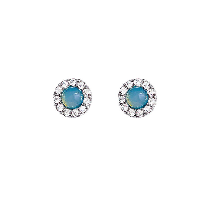 Wholesale Simple All-match Blue Crystal Earrings