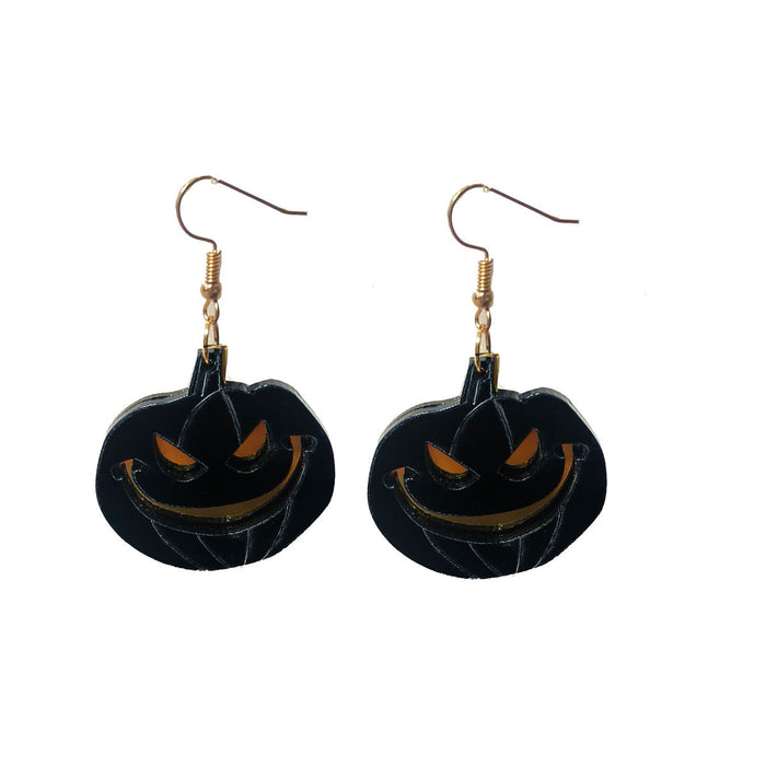 Wholesale Retro  Earrings  Pumpkin Witch Acrylic Earrings Personalized Coffin Cut Out