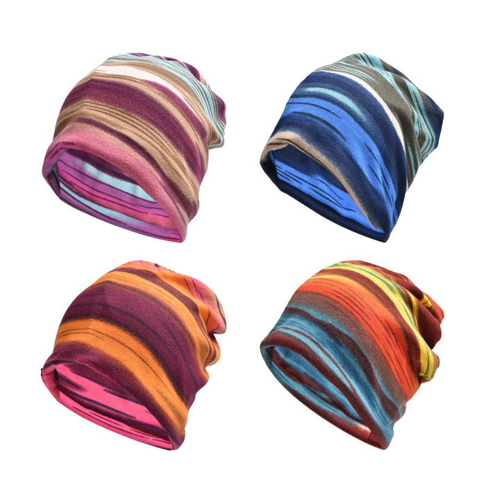 Wholesale Polyester Colorful Striped Toe Cap Outdoor Versatile Hair Pile Hat JDC-FH-WenRan002