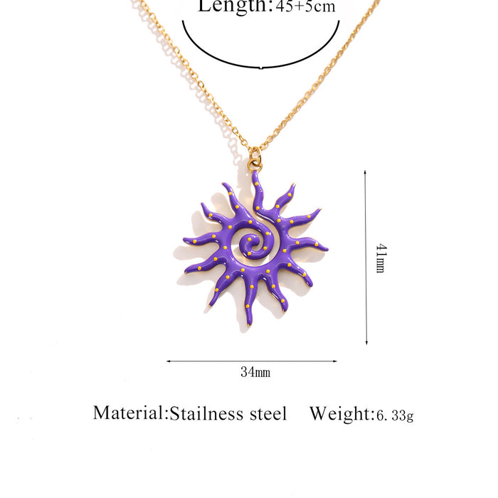 Wholesale Stainless Steel Sun Pendant Necklace