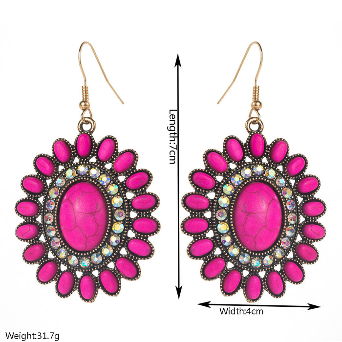 Wholesale Ethnic Style Turquoise Retro Creative Earrings
