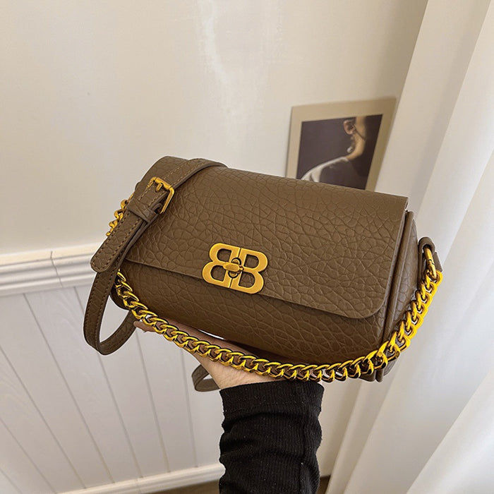 Wholesale Single Shoulder Crossbody Simple Chain Stone Pattern Cylinder Bag JDC-SD-Taol001