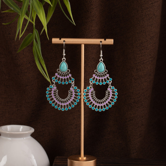 Wholesale Retro Bohemian Long Tassel Drop Earrings Heavy Industry Creative Ethnic Style Diamond-Encrusted High-End Earrings
