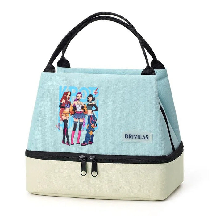 Wholesale Cartoon Cute Colorful Double-Layer Insulated Lunch Bag for Outdoor Use Handbags