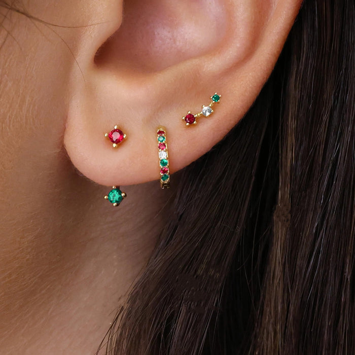 Wholesale Basic Earnail Atmosphere Earrings Colorful Zircon Diamond Set Versatile Earbone Nails
