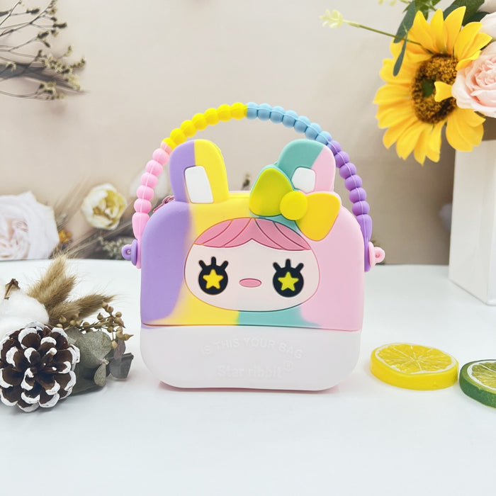 Wholesale  handbag children's silicone coin purse student bag cartoon girl storage bag