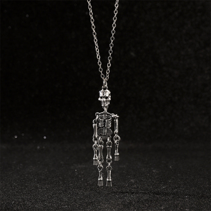 Wholesale  funny skull pendant necklace personality exaggerated retro versatile necklace