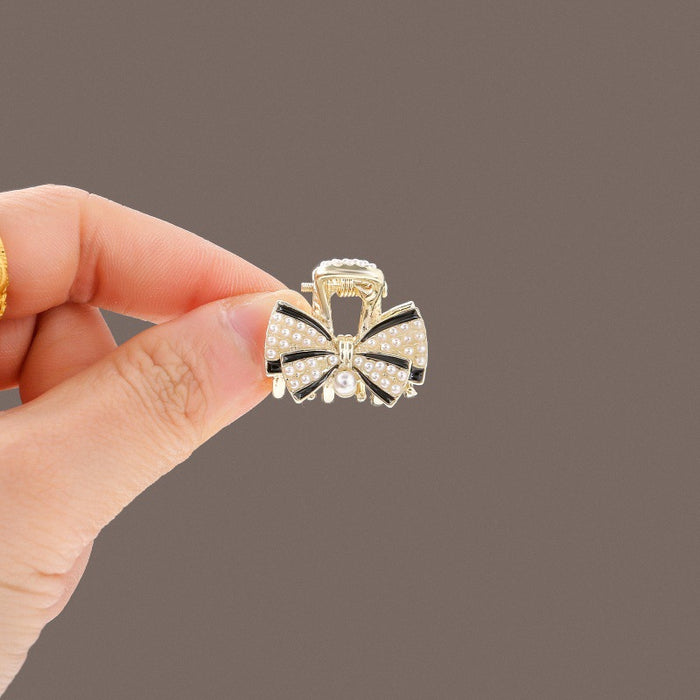 Wholesale gripper side bangs clip small size pearl hairpin bow Princess head clip