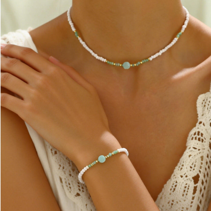 Wholesale Lucky Clover Flower Design 5-Piece Jewelry Set Alloy Electroplated Fashion Accessory